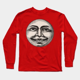 Man in the Moon Face Long Sleeve T-Shirt